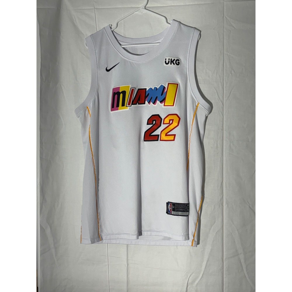 Nike Miami Heat Jimmy Butler 22 City Edition Swingman Jersey White Mens 54 2XL